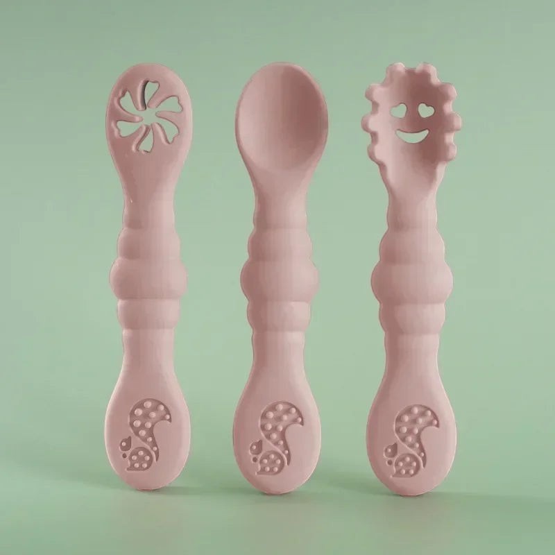 Dear Xime 3-Piece Soft Silicone Utensil Set โ Spoon, Fork & Training Cutlery | 6M+