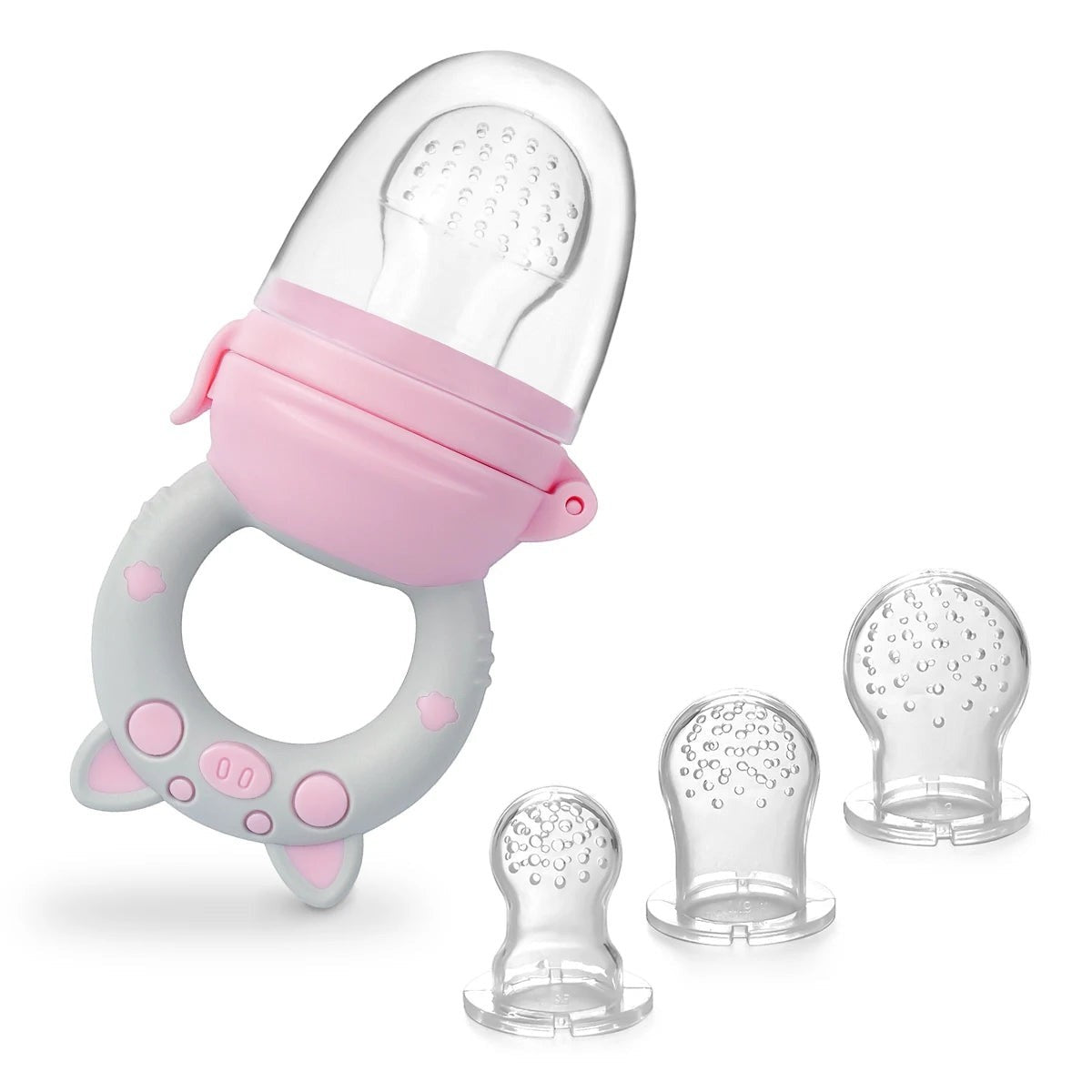 Dear Xime 4-Pack Silicone Fruit & Veggie Feeder Pacifiers โ Teething & First Foods | 6โ36M